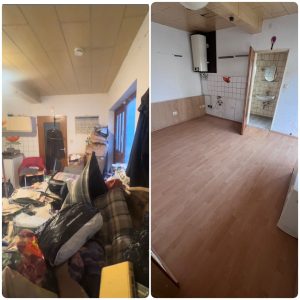 Messie-Wohnung vor und nach der Räumung